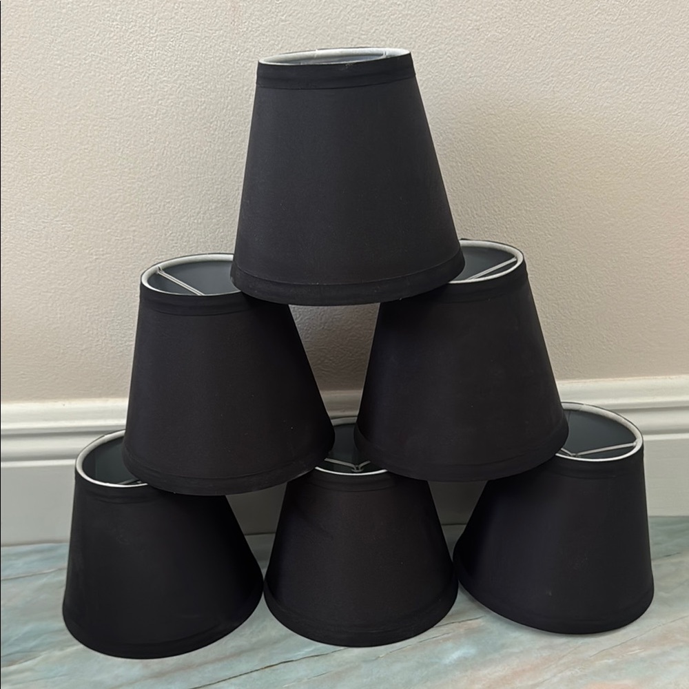Set of Black Mini Lamp Shades NEW